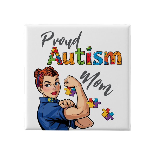 Proud autism mom button Pins Badge (Proud autism mom button Pin Badge)