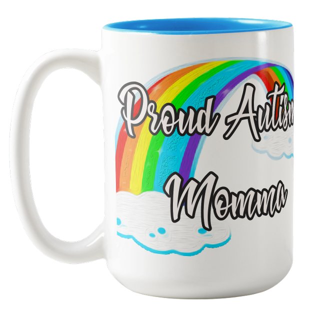 Proud Autism Momma Pastel puzzles Two-Tone Coffee Mug (Proud Autism Momma Pastel puzzles Two-Tone Coffee Mug)