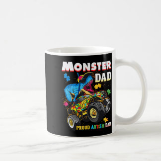 Proud autism monster dad truck t-rex puzzle coffee mug