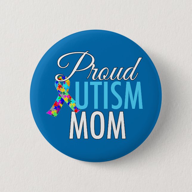 Proud Autism Mum 6 Cm Round Badge (Front)