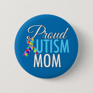 Proud Autism Mum 6 Cm Round Badge