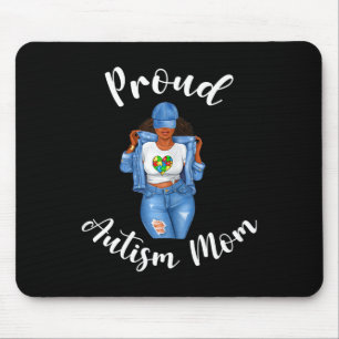 Proud Autism Mum African American Black Mum Woman Mouse Mat
