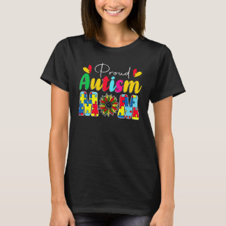 Proud Autism Mum Awareness Sunflower T-Shirt