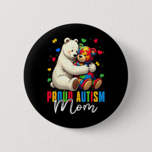 Proud Autism Mum Bear Autism Awareness Autistic So 6 Cm Round Badge