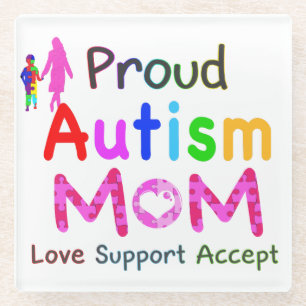 Proud Autism Mum Glass Coaster