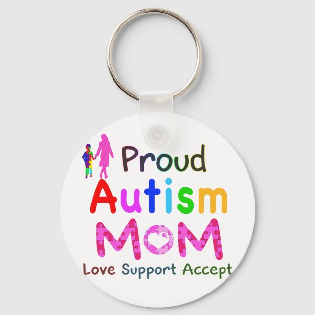 Proud Autism Mum Key Ring (Front)