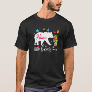 Proud Autism Nana Bear Puzzle Autism Awareness Day T-Shirt