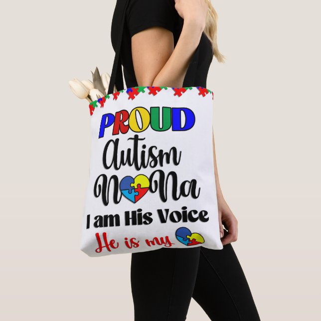 Proud Autism Nana Shopping tote bag  (Close Up)