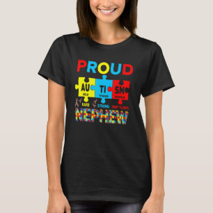 Proud Autism Nephew Cute Autism Awareness Puzzle P T-Shirt