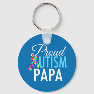 Proud Autism Papa Key Ring