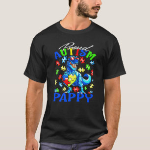 Proud Autism Pappy Dinosaur Autism Awareness Premi T-Shirt