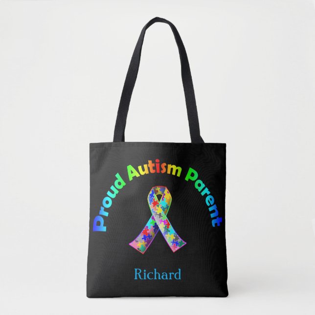 Proud Autism Parent Personalised Tote Bag (Front)
