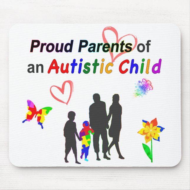 Proud Autism Parents Mouse Mat (Front)