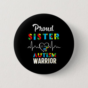 Proud Autism Sister Autism Awareness Warrior Match 6 Cm Round Badge