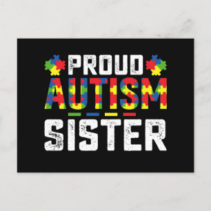 Proud Autism Sister Awareness Autistic Family Postcard