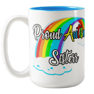 Proud Autism Sister puzzles Two-Tone Coffee Mug