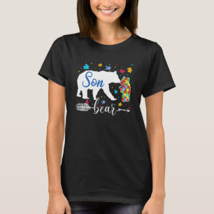 Proud Autism Son Bear Puzzle Autism Son Awareness T-Shirt