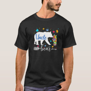 Proud Autism Uncle Bear Puzzle Autism Uncle Awaren T-Shirt