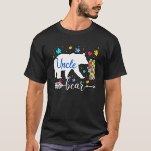 Proud Autism Uncle Bear Puzzle Autism Uncle Awaren T-Shirt