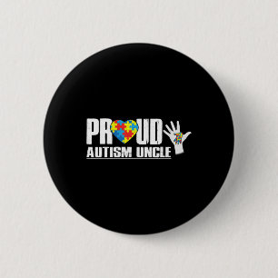 Proud Autism Uncle Dad Heart Autism Awareness For  6 Cm Round Badge
