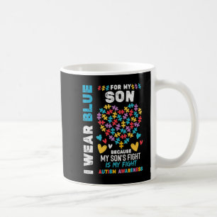 Proud Autistic Dad, I Wear Blue for my Son Autism Coffee Mug