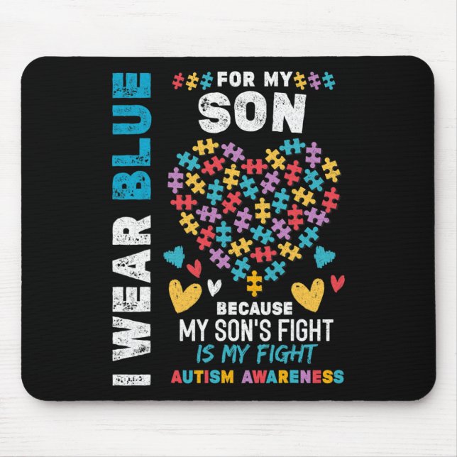 Proud Autistic Dad  Mouse Mat (Front)