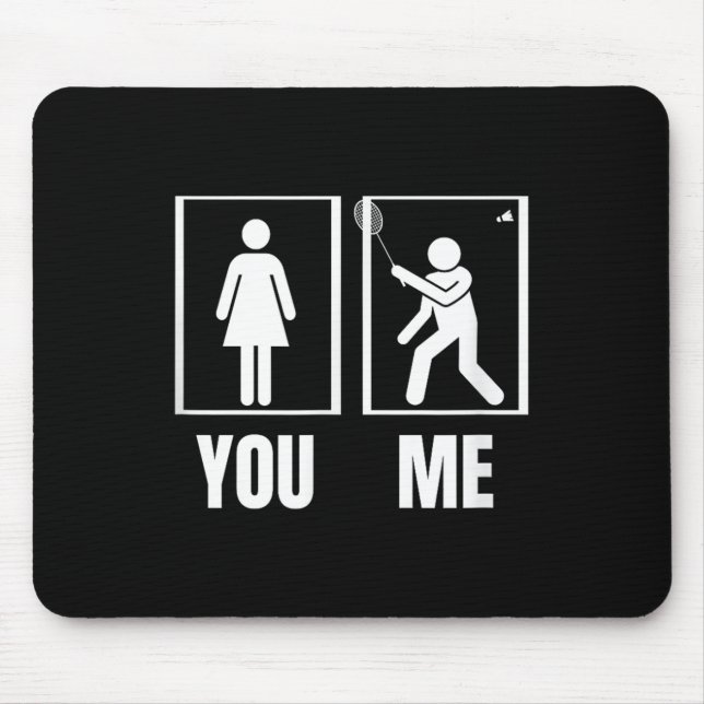 Proud Badminton Player Women Shuttle Funny Badmint Mouse Mat (Front)
