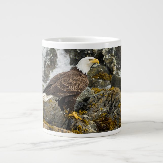 Proud Bald Eagle Large Coffee Mug (Front)