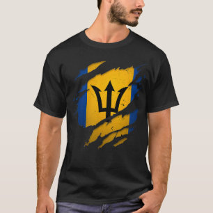 Proud Barbadian s Torn Ripped Barbados Flag T-Shirt