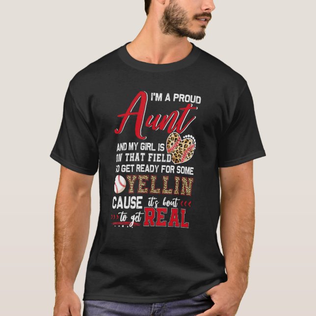 Proud Baseball Aunt Baseball Family Matching T-Shirt (Front)