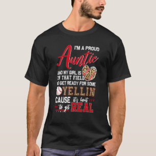 Proud Baseball Auntie Baseball Family Matching T-Shirt
