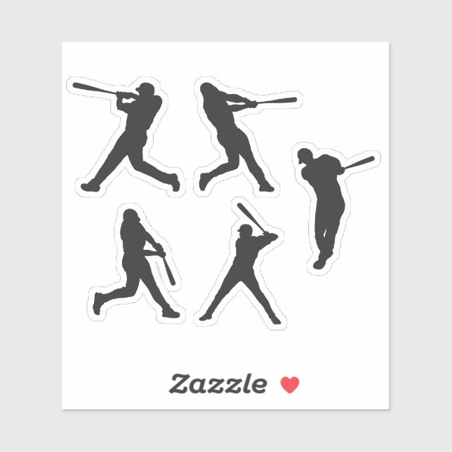 Proud Baseball Batter Silhouette 5 in 1  (Sheet)