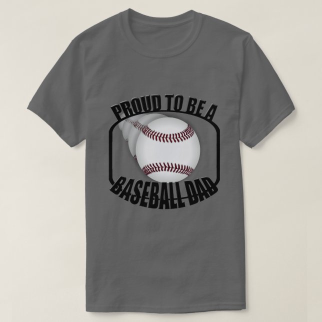 Proud Baseball Dad Men's Charcoal Basic T-Shirt (Design Front)