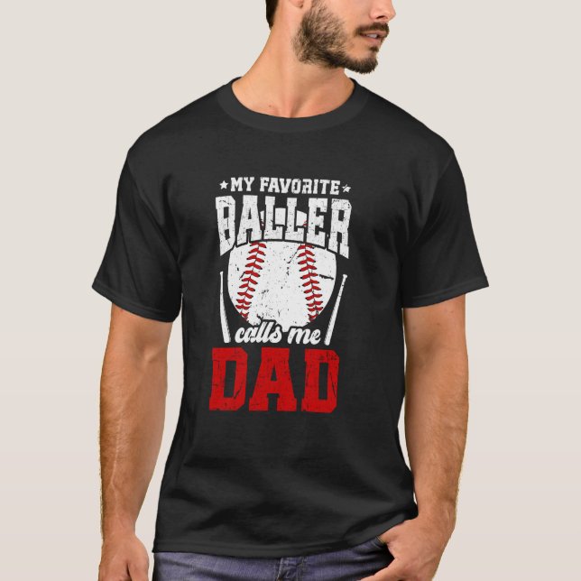 Proud Baseball Dad Of A Baseball Player Dad Baseba T-Shirt (Front)