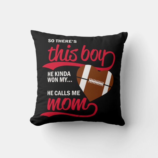 Proud Baseball Mum  Throw Pillow (Front)
