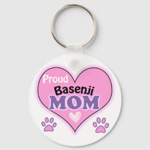 Proud Basenji Mom Key Ring