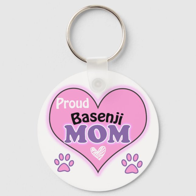 Proud Basenji Mom Key Ring (Front)
