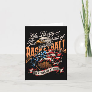 Proud Basketball American Flag Patriotic USA Card
