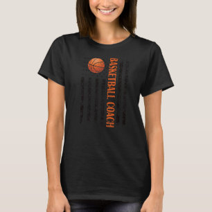 Proud Basketball Coach Us Flag Basketball Coaching T-Shirt