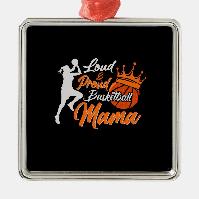 Proud Basketball Mama Metal Tree Decoration (Front)