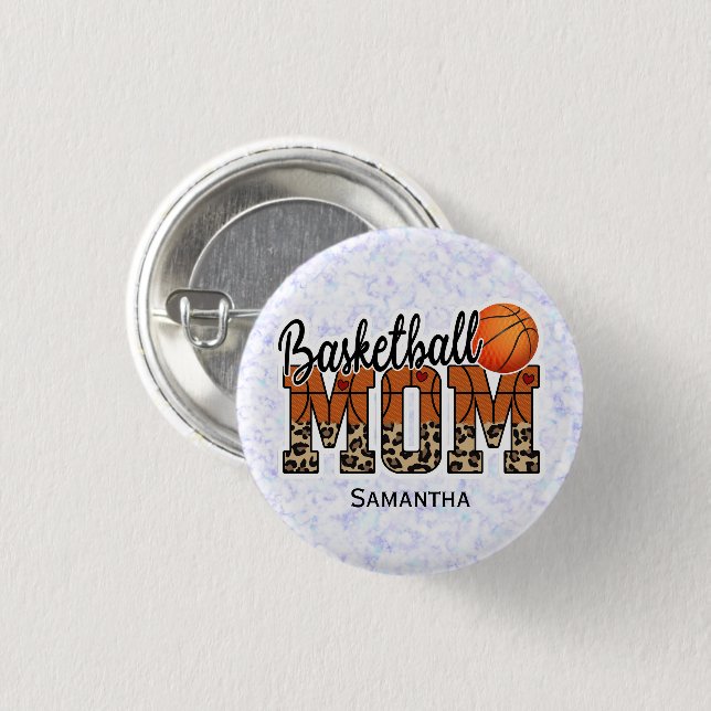Proud Basketball Mum - Court-Side Champion 3 Cm Round Badge (Front & Back)