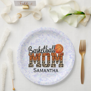 Proud Basketball Mum - Court-Side Champion Paper Plate