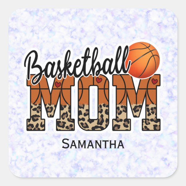 Proud Basketball Mum - Court-Side Champion Square Sticker (Front)