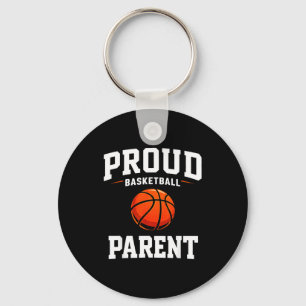 Proud basketball parent funny mum dad court game key ring