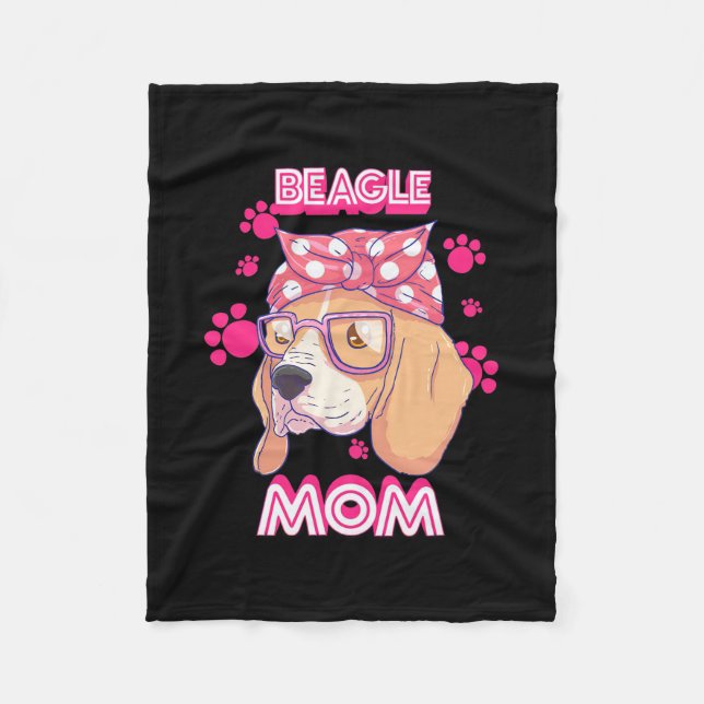 Proud Beagle Dog Mum Fleece Blanket (Front)