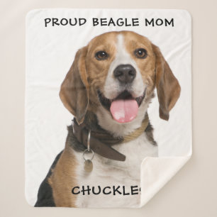 Proud Beagle Mum Personalised Pet Dog Photo Sherpa Blanket