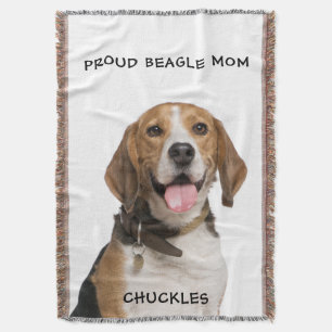 Proud Beagle Mum Pet Photo Custom Throw Blanket
