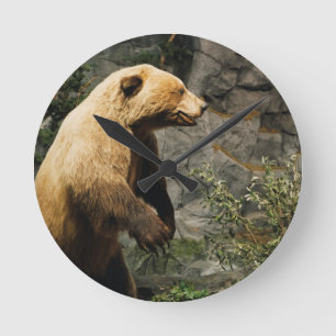 Proud Bear Round Clock