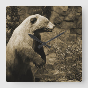 Proud Bear Square Wall Clock