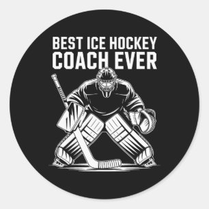 Proud Best Coach Ever, Penalty Ice Hockey Sports P Classic Round Sticker